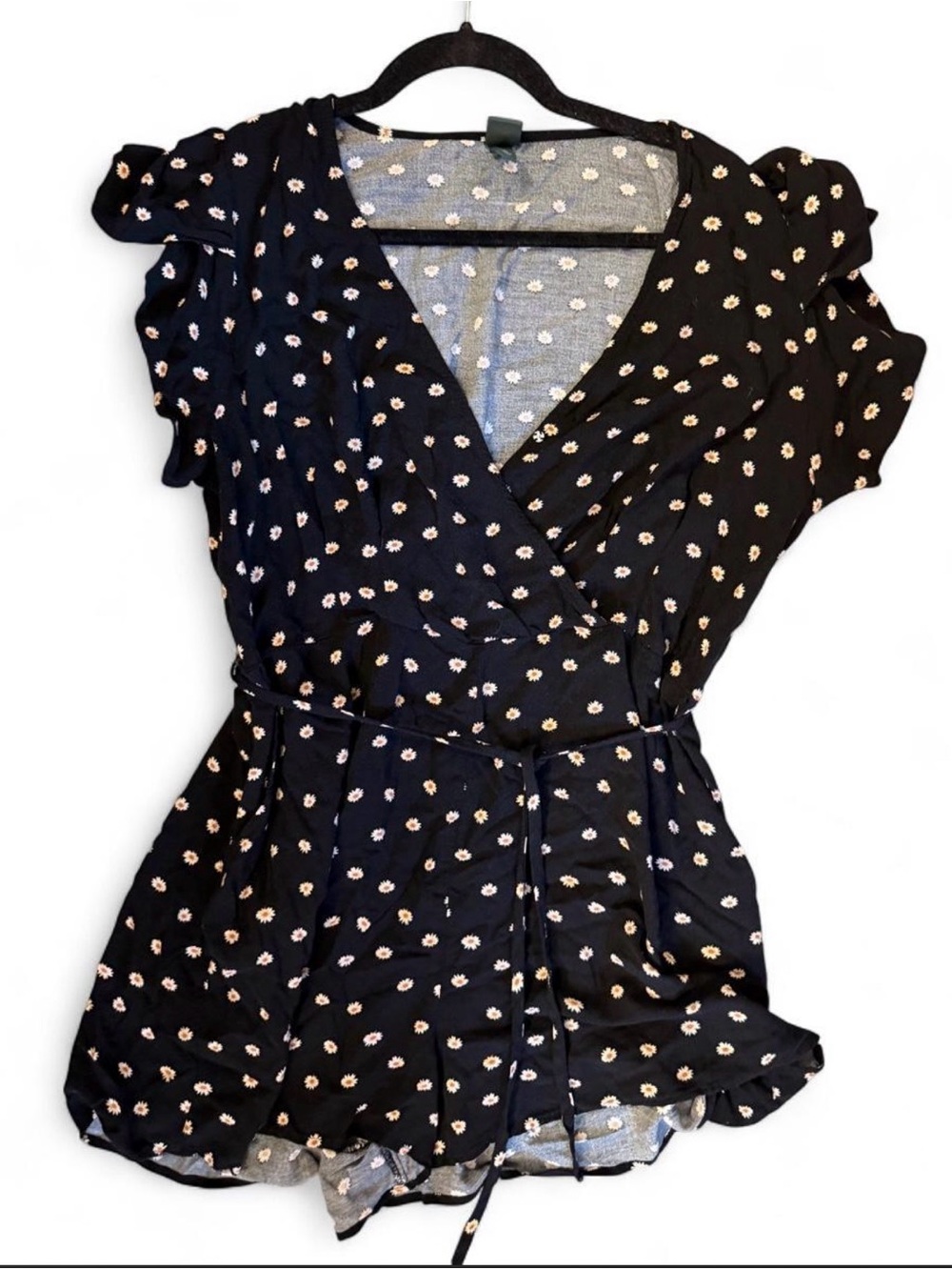 Wild Fable Black Daisy Floral Romper – Size XL
